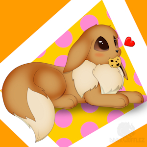 Eevee with a Cookie by DarkWufflez