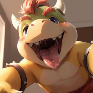 Bowser Jr. eyeing up a cute little snack by mattyboi1998