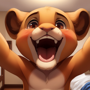 Prince Simba having a cute bug snack by mattyboi1998