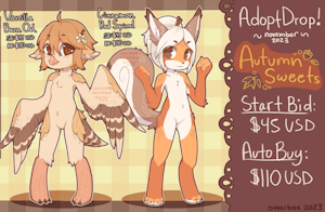 [CLOSED]🍂⋆｡ Autumn Sweets ADOPT AUCTION｡⋆🍂 (November 2023 Adoptdrop) by otterbaux