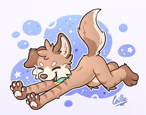 Stretching after sleeping :3 by Coille