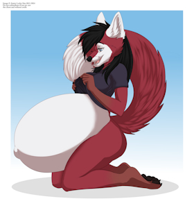 Scarlet admiring her belly by buckshot4449