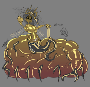 Sketch on the Spot! (2024-04-19) She's A Hungry One by GrayscaleRain