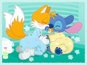 Stitch and Tails Nuzzle Time~ by Tenerius