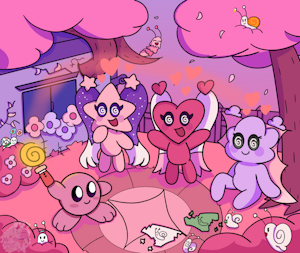 Kirby's Wet Dream Friends by MrsNyawashi