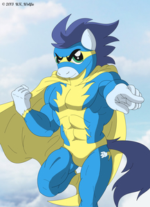 Soarin the Wonderbolt Hero by WolfieDanno