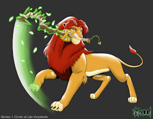 Simba with Circle of Life Keyblade by Noki001