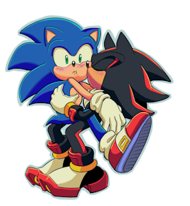 Sonadow kiss on cheek by SonicFan2026