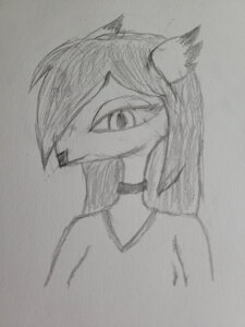First sketch of fursona by VlokaTheOwl