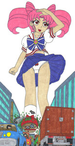 Chibiusa Strolls Through Town by MasterofRa