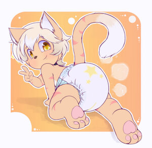 Orange cat smile for the camera by LittleCheddar