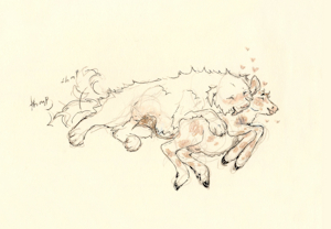 dog-calf-cuddle1 by matuska