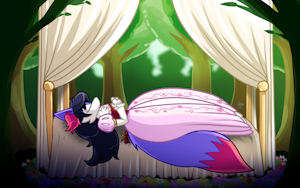 [C] Sleeping Braixen beauty by JAMEArts