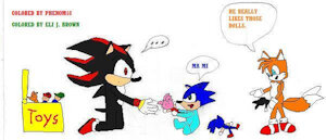Shadow and Tails Babysit Sonic Jr by SonicTUFFandMLP