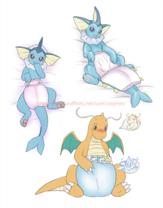 Vaporeon Diaper Fun by Craymin