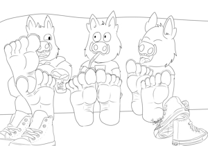 Boar brothers relaxing by thedashy