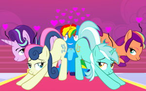 Shield Wing's valentine's day with his waifus by Lightningstrike96