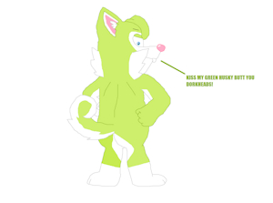 Kiwano showing off his Green husky butt (For SpicyKiwifruit) by AnthonitecusWolff