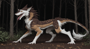 Feral Sergal in the woods (!! OLD !!) by AquaVixen