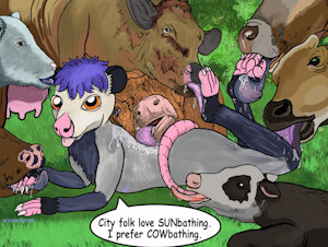 Dylan Cow Bathing by WinserFerret