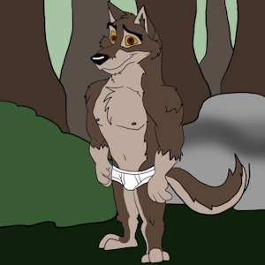 Balto in the forest in his undies by TexasKingoftheGeeks