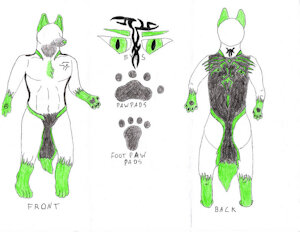My personal ref (minus one tail) by Cosmickitsune