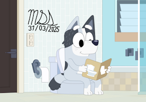 Trixie Heeler sitting on the toilet! X3. by matiasdiaz3524