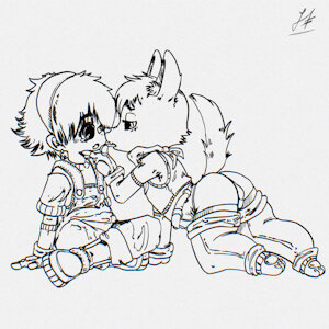 Cleaning me *lick lick lick* by JFurby