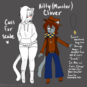 (personal) kitty monster clover 🍀💛 by yazocon