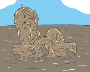 princess celestia having fun in mud 4 by mucky