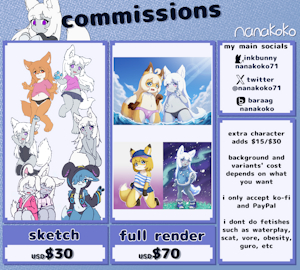 commissions! [OPEN] by Nanakoko71