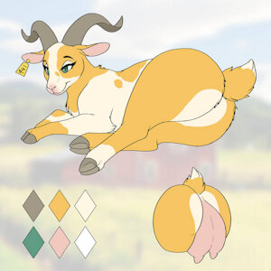 Celeste The Yellow Furred Goat by pinkbutterfree