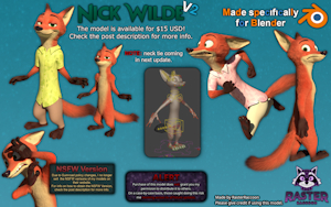 Nick Wilde 3D Model 🦊REMAKE🦊 by RasterRaccoon