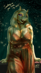 Toriel on the Bridge (w/ Text) by zaverose