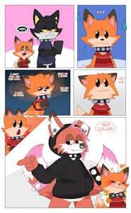 Foxes wearing spike collars by Crushpepper