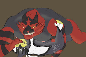 incineroar x orshifu by FeralClawArt