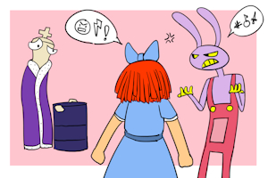 Kinger and His Two Screaming Children by DeskManiac