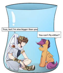 Pit meets Scootaloo by Bunnyoffuzz