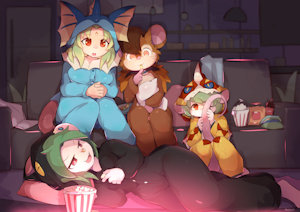Kigurumi movie night. by Mousarchy