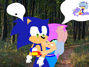 Evelin and Sonic sad by EvelinTheHedgehog