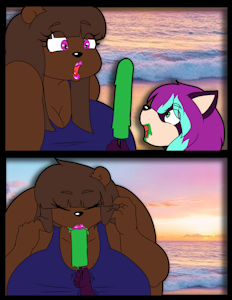 Sharing a popsicle by chonkyburr