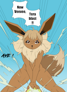 Eevee uses Terra-Beam by lonelywolfy