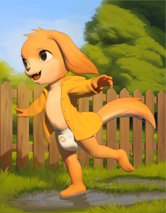 Painting: Happy Puppy by Felyn