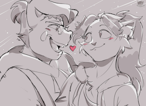 |sloppy sketch| "Date above the starry sky" by DENUSKA08