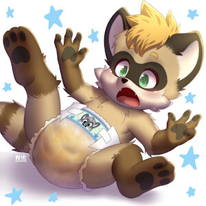 Uh-oh... somebody needs a change! (Commission) by xiaoahwei