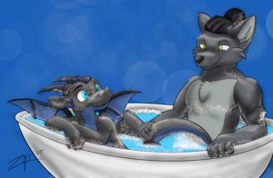 Bathtime, Commission, by zephyrpanthur