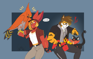 Claude and Trust pokemon trainers by Micki by UnusualUnity