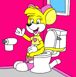 Lette the Mouse on the Toilet Poses by FoxLover2002