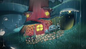 A Cozy Home in a Hidden Forest by Mushbun