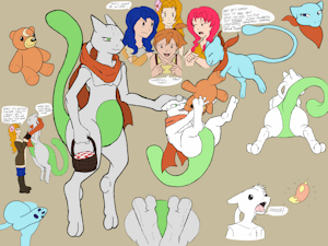 Doodle Sheet! Mew/two family by HBegal